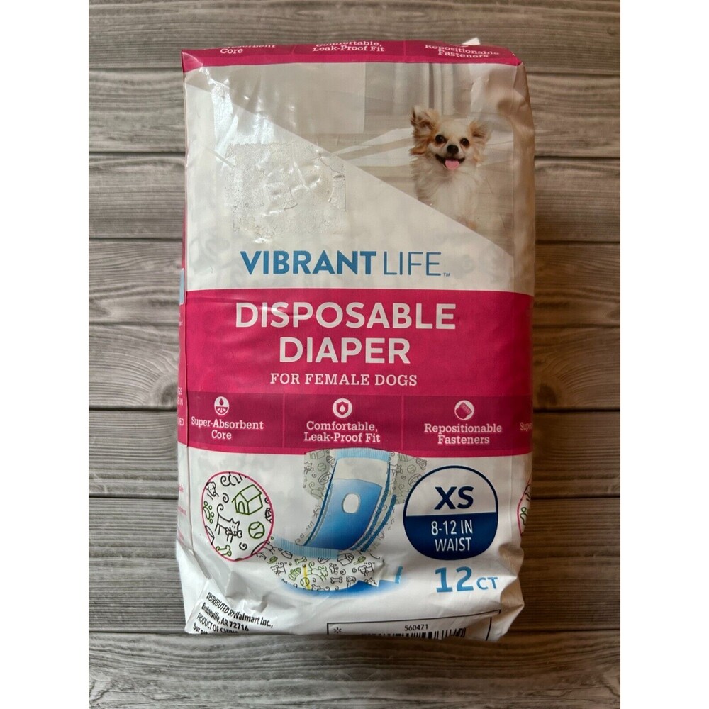 Vibrant Life Disposable Diapers for Female Dogs - XS